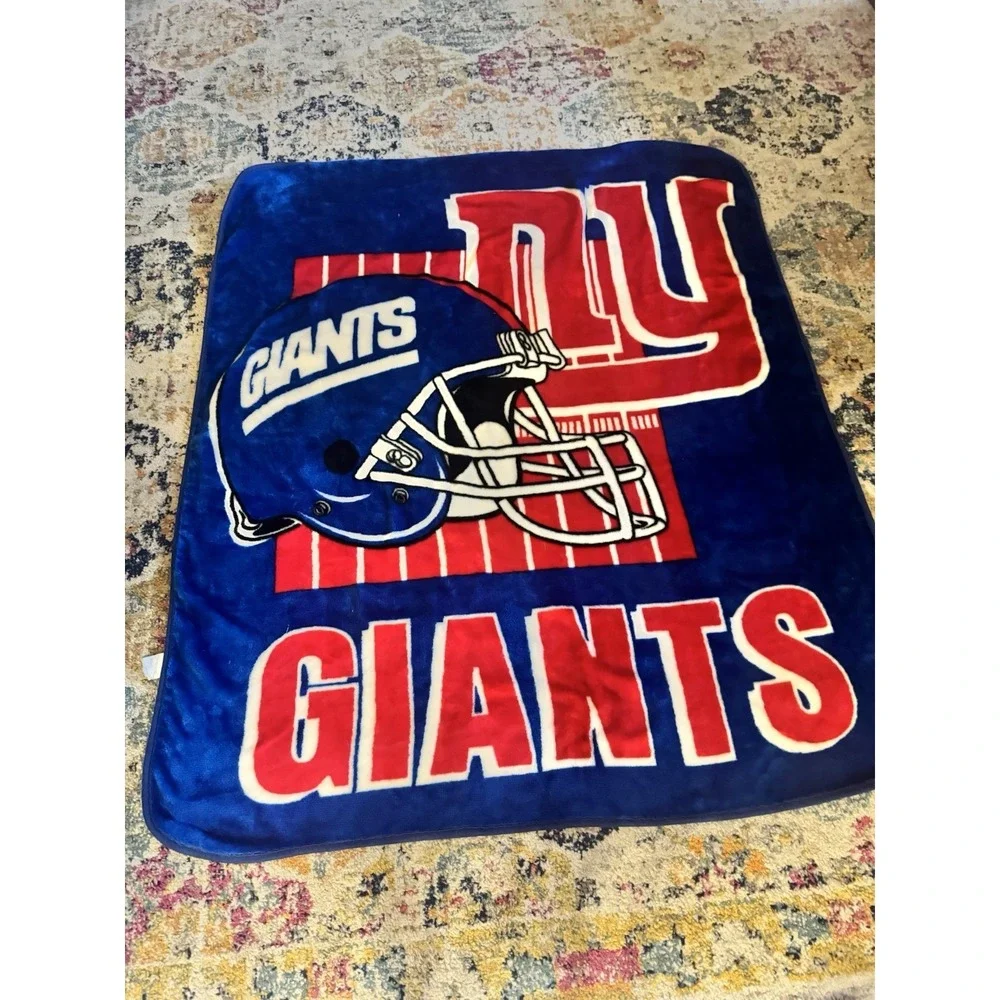 New York Giants Vintage Logo NFL Fleece Plush Fleece Throw Blanket 50x60